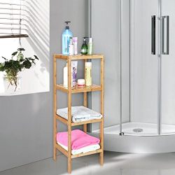 Bamboo Bathroom Shelf 4-Tier Multifunctional Storage Rack Shelving Unit