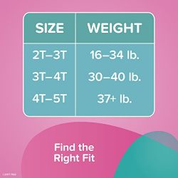 Pampers Easy Ups Training Girls Underwear, Size 6 4T-5T, 56 Count