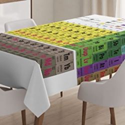 Periodic Table of Elements Dining Room Kitchen Rectangular Table Cover