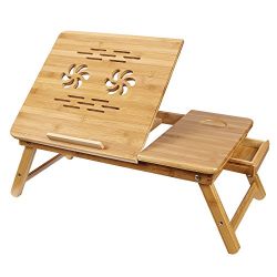 Lapdesk Table Breakfast Trays with Adjustable Leg Serving Bed Tray