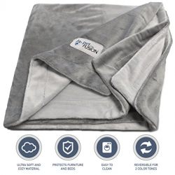 PetFusion Premium Large Dog Blanket (53x41"). Reversible Gray Micro Plush