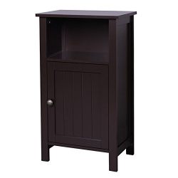 Bathroom Floor Storage Cabinet Adjustable Shelf Espresso