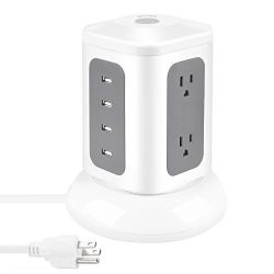 Station Tower: 6-Outlet Surge Protector with 4 USB Charging Ports