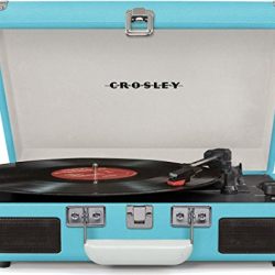Crosley Cruiser Deluxe Portable 3-Speed Turntable with Bluetooth, Turquoise