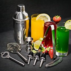 Home Cocktail Bar Set by Naava – Stainless Steel 10 Piece Mixology Tool Kit