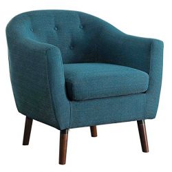 Homelegance Lucille Fabric Upholstered Pub Barrel Chair, Blue