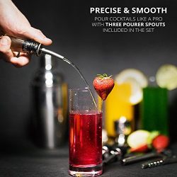 Home Cocktail Bar Set by Naava – Stainless Steel 10 Piece Mixology Tool Kit