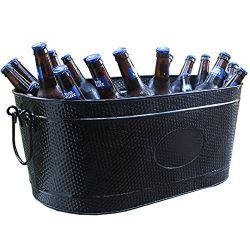 Heavy-Duty Black Galvanized Creighton Pebbled Beverage Tub