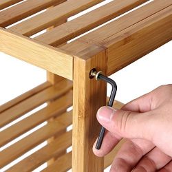 Bamboo Bathroom Shelf 4-Tier Multifunctional Storage Rack Shelving Unit