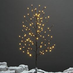 Lightshare 3Ft 112L Lighted Star Light Tree, Warm White, Brown Branch