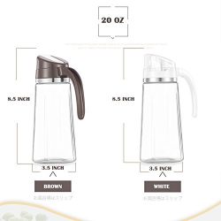 Auto Flip Olive Oil Dispenser Bottle, Glass Vinegar Dispensing Cruets