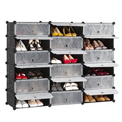 DIY Shoe Rack, Storage Drawer Unit Multi Use Modular Organizer Plastic Cabinet