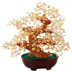 Citrine Money Tree Bonsai Tumbled Crystal Lucky Fengshui Healing Decoration
