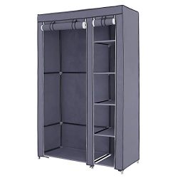 Portable Clothes Closet Wardrobe with Non-woven Fabric and Hanging Rod Quick and Easy to Assemble