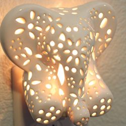 Child's Nursery Lamp/Night Light - Cotton Elephant
