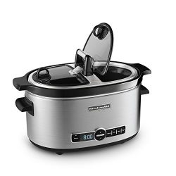 KitchenAid Slow Cooker with Easy Serve Glass Lid, 6 quart, Stainless Steel