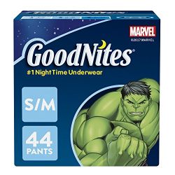 GoodNites Bedtime Bedwetting Underwear for Boys, S-M, 44-Count
