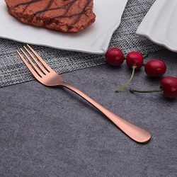 Berglander Stainless Steel Copper Color Flatware Set Rose Gold, 20 Piece