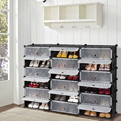 DIY Shoe Rack, Storage Drawer Unit Multi Use Modular Organizer Plastic Cabinet