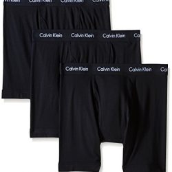 Calvin Klein Men's Underwear Cotton Stretch 3 Pack Boxer Briefs, Black, Medium