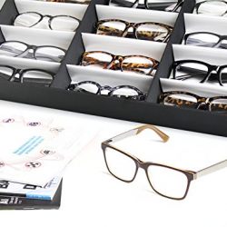 Eyewear Storage Tray Display Case - 18 Slots Eyeglasses Sunglasses
