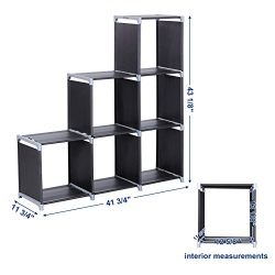 Storage Cube Closet Organizer Shelf 6-cube Cabinet Bookcase Black