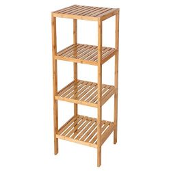Bamboo Bathroom Shelf 4-Tier Multifunctional Storage Rack Shelving Unit