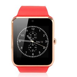 CNPGD All-in-1 Smartwatch and Watch Cell Phone Red for iPhone, Android