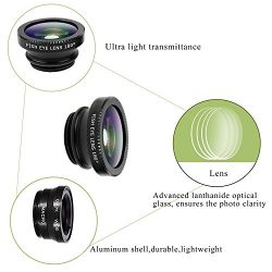 Pehael 3-In-1 Clip On 180 Degree Fish Eye Lens Plus