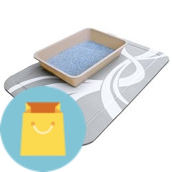 PetFusion Soft Material, Smartgrip Design & Large Surface, Gray Twist Cat Litter Mat