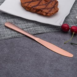 Berglander Stainless Steel Copper Color Flatware Set Rose Gold, 20 Piece