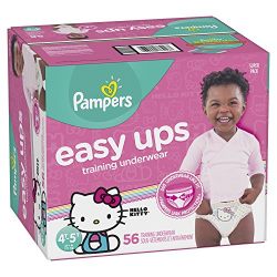 Pampers Easy Ups Training Girls Underwear, Size 6 4T-5T, 56 Count