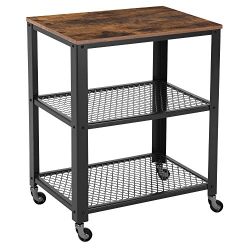 Rustic 3-Tier Serving Cart and Rolling Utility Storage Organizer
