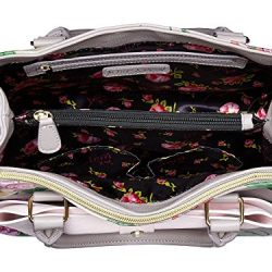 Betsey Johnson Womens Double Zip Satchel Grey/Multi One Size
