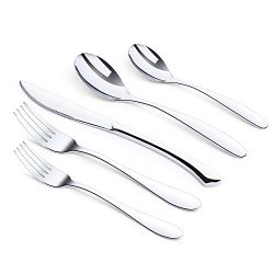 Kitchen Cutlery Set, Pofesun 30-Piece Stainless Steel Flatware Sets