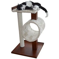 PetFusion Modern Cat Tree House & Tall Scratching Post (32" tall)