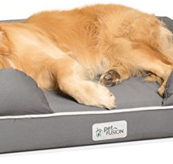 PetFusion Ultimate Solid 4" WATERPROOF Memory Foam Dog Bed