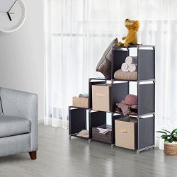 Storage Cube Closet Organizer Shelf 6-cube Cabinet Bookcase Black