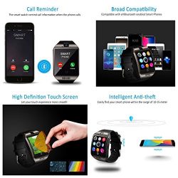 Smart Watch Bluetooth Smartwatch with Camera TouchScreen SIM Card Slot, Waterproof Phones Smart Wrist Watch Sports Fitness Tracker Compatible with iPhone Android Samsung Huawei Sony for Kids Men Women