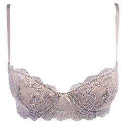 Betsey Johnson 2 Pack Women Longline Lace Balconette Bras Cute Sexy Underwire Ladies Push-Up Support