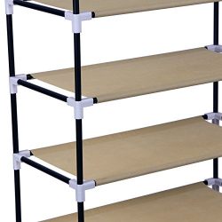 10-Tier Shoe Tower Rack with Cover 27-Pair Space Saving Shoe Storage Organizer Moch