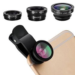 Pehael 3-In-1 Clip On 180 Degree Fish Eye Lens Plus