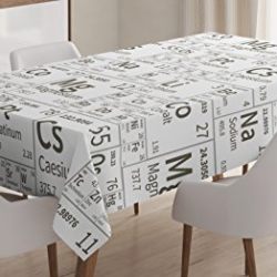Periodic Table Tablecloth by Ambesonne, School Life Smart Kids Inspired