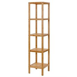 Bamboo Wood Bathroom Shelf 5-Tier Multifunctional Storage Rack Shelving Unit