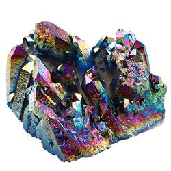 Rainbow Aura Titanium Coated Crystal Cluster