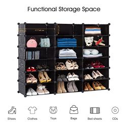 DIY Shoe Rack, Storage Drawer Unit Multi Use Modular Organizer Plastic Cabinet