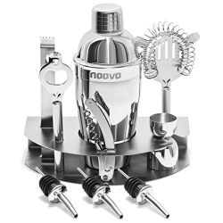 Home Cocktail Bar Set by Naava – Stainless Steel 10 Piece Mixology Tool Kit