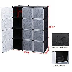 Plastic Wardrobe DIY Portable Closet Organizer with Doors