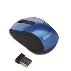 Verbatim Wireless Mini Nano Travel Mouse, Blue