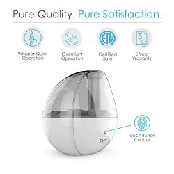 MistAire Silver Ultrasonic Cool Mist Humidifier